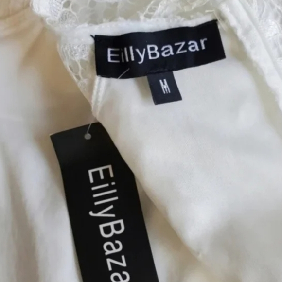 EillyBazar white lace Sleeveless mini dress size M - Picture 9 of 11
